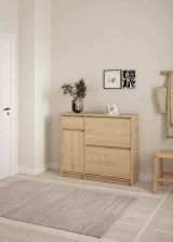 Scarpiera Maxime, Mobile portascarpe, Armadio da ingresso multiuso, Mobiletto per calzature, 32x109 h93 cm, Rovere