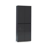 Scarpiera Midrand, Mobile portascarpe, Armadio da ingresso multiuso, Mobiletto per calzature, Made in Italy, 80x34h200 cm, Antracite