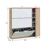 Scarpiera moderna 4 ante rovere e bianca 106x115h cm - Ammour