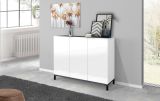 Scarpiera Modesta, cm 120x40h80, Bianco lucido e Ardesia