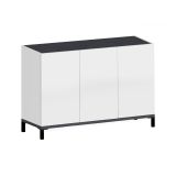 Scarpiera Modesta, cm 120x40h80, Bianco lucido e Ardesia