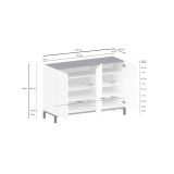 Scarpiera Modesta, cm 120x40h80, Bianco lucido e Ardesia