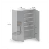 Scarpiera Nero Lucido Trasparente 5 Ripiani 20 Paia 60x40x190h cm, 6 Vani - Zumaglia