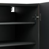 Scarpiera Nero Lucido Trasparente 5 Ripiani 20 Paia 60x40x190h cm, 6 Vani - Zumaglia
