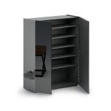 Scarpiera Nero Lucido Trasparente 5 Ripiani 20 Paia 60x40x190h cm, 6 Vani - Zumaglia