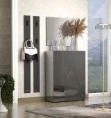 Scarpiera Nero Lucido Trasparente 5 Ripiani 20 Paia 60x40x190h cm, 6 Vani - Zumaglia