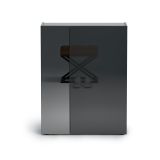 Scarpiera Nero Lucido Trasparente 5 Ripiani 20 Paia 60x40x190h cm, 6 Vani - Zumaglia