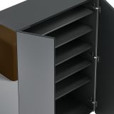 Scarpiera Nero Lucido Trasparente 5 Ripiani 20 Paia 60x40x190h cm, 6 Vani - Zumaglia