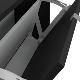 Scarpiera Nero un Ripiano Un'anta 70.3x16.55x41.8h cm, 2 Vani - Loveno