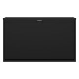 Scarpiera Nero un Ripiano Un'anta 70.3x16.55x41.8h cm, 2 Vani - Loveno