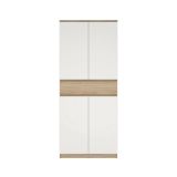 Scarpiera Nolwenn, Mobile portascarpe, Armadio da ingresso multiuso, Mobiletto per calzature, 40x80 h192 cm, Rovere e Bianco