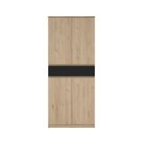 Scarpiera Nolwenn, Mobile portascarpe, Armadio da ingresso multiuso, Mobiletto per calzature, 40x80 h192 cm, Rovere e Nero