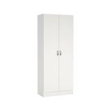 Scarpiera Oceane, Mobile portascarpe, Armadio da ingresso multiuso, Mobiletto per calzature, 69x35 h170 cm, Bianco