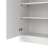 Scarpiera Oceane, Mobile portascarpe, Armadio da ingresso multiuso, Mobiletto per calzature, 69x35 h170 cm, Bianco
