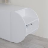 Scarpiera Okeanos, Mobile portascarpe, Armadio da ingresso multiuso, Mobiletto per calzature, 110x40 h50 cm, Bianco