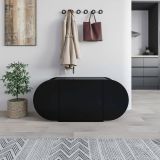 Scarpiera Okeanos, Mobile portascarpe, Armadio da ingresso multiuso, Mobiletto per calzature, 110x41 h50 cm, Nero