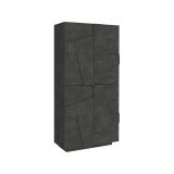 Scarpiera Orfeo, Mobile multiuso a 4 ante battenti, Portascarpe da ingresso, 100% Made in Italy, cm 81x38h167, Ardesia