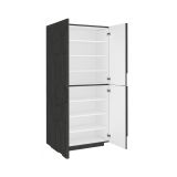 Scarpiera Orfeo, Mobile multiuso a 4 ante battenti, Portascarpe da ingresso, 100% Made in Italy, cm 81x38h167, Ardesia
