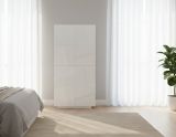 Scarpiera Orfeo, Mobile multiuso a 4 ante battenti, Portascarpe da ingresso, 100% Made in Italy, cm 81x38h167, Bianco lucido