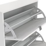 Scarpiera Paris, Mobile portascarpe, Armadio da ingresso multiuso, Mobiletto per calzature, 70x24 h124 cm, Bianco