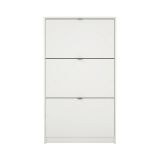 Scarpiera Paris, Mobile portascarpe, Armadio da ingresso multiuso, Mobiletto per calzature, 70x24 h124 cm, Bianco