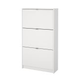 Scarpiera Paris, Mobile portascarpe, Armadio da ingresso multiuso, Mobiletto per calzature, 70x24 h124 cm, Bianco