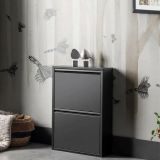 Scarpiera salvaspazio minimal nera 50x71h cm in metallo - Igina