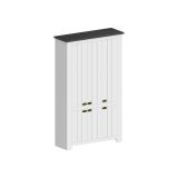 Scarpiera Tazio, Porta scarpe salvaspazio a 6 ante, Armadio multifunzione da ingresso, 114x42h200 cm, Bianco e Ardesia