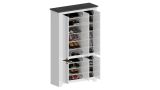 Scarpiera Tazio, Porta scarpe salvaspazio a 6 ante, Armadio multifunzione da ingresso, 114x42h200 cm, Bianco e Ardesia