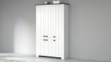 Scarpiera Tazio, Porta scarpe salvaspazio a 6 ante, Armadio multifunzione da ingresso, 114x42h200 cm, Bianco e Ardesia