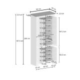Scarpiera Teodoro, Porta scarpe salvaspazio a 4 ante, Armadio multifunzione da ingresso, 84x42h200 cm, Bianco e Ardesia