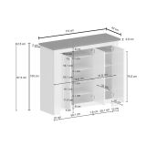 Scarpiera Tolomeo, Porta scarpe salvaspazio a 3 ante, Armadio multifunzione da ingresso, 114x42h100 cm, Bianco e Rovere