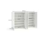 Scarpiera Uitenhage, Mobile portascarpe, Armadio da ingresso multiuso, Mobiletto per calzature, Made in Italy, 160x34h115 cm, Bianco lucido
