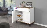 Scarpiera Variscite, cm 80x40h80, Bianco lucido e Acero