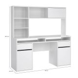 Scrivania Agnella, Scrittoio multiuso, Tavolo per ufficio porta PC, Piano di lavoro, 48x149 h156 cm, Bianco