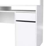 Scrivania Agnella, Scrittoio multiuso, Tavolo per ufficio porta PC, Piano di lavoro, 48x149 h156 cm, Bianco