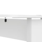 Scrivania Aimee, Scrittoio multiuso, Tavolo per ufficio porta PC, Piano di lavoro, 151x159 h75 cm, Bianco