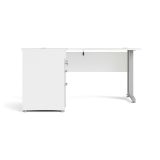 Scrivania Aimee, Scrittoio multiuso, Tavolo per ufficio porta PC, Piano di lavoro, 151x159 h75 cm, Bianco e Grigio