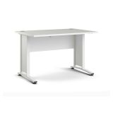 Scrivania Albertine, Scrittoio multiuso, Tavolo per ufficio porta PC, Piano di lavoro, 120x80 h75 cm, Bianco