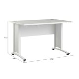 Scrivania Albertine, Scrittoio multiuso, Tavolo per ufficio porta PC, Piano di lavoro, 120x80 h75 cm, Bianco