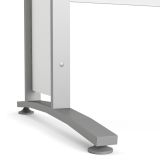 Scrivania Albertine, Scrittoio multiuso, Tavolo per ufficio porta PC, Piano di lavoro, 120x80 h75 cm, Bianco e Grigio