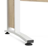 Scrivania Albertine, Scrittoio multiuso, Tavolo per ufficio porta PC, Piano di lavoro, 120x80 h75 cm, Quercia e Bianco