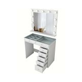 Scrivania Algiedi, Scrittoio multiuso, Tavolo per ufficio porta PC, Piano di lavoro, 90x45 h80 cm, Bianco