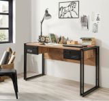Scrivania Alkes, Scrittoio angolare, Tavolo ufficio multiuso, Scrivania salvaspazio multi posizione, 139x60h75 cm, Quercia e Nero