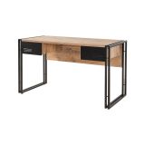 Scrivania Alkes, Scrittoio angolare, Tavolo ufficio multiuso, Scrivania salvaspazio multi posizione, 139x60h75 cm, Quercia e Nero