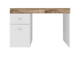 Scrivania Alpaca, cm 100x60h75, Bianco lucido e Acero
