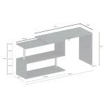 Scrivania angolare antracite 120x50cm - Topazio