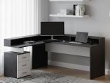 Scrivania angolare ardesia 180x90cm con 3 cassetti - Leonilda
