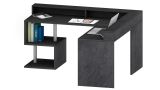 Scrivania angolare ardesia 180x93cm con supporto computer - Adelma