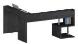 Scrivania angolare ardesia 180x93cm con supporto computer - Adelma